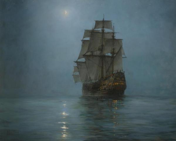 The Crescent Moon by Montague Dawson