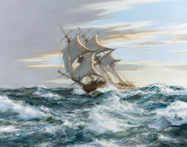 The Gallant Privateer The U.s.s. Rattlesnake by Montague Dawson
