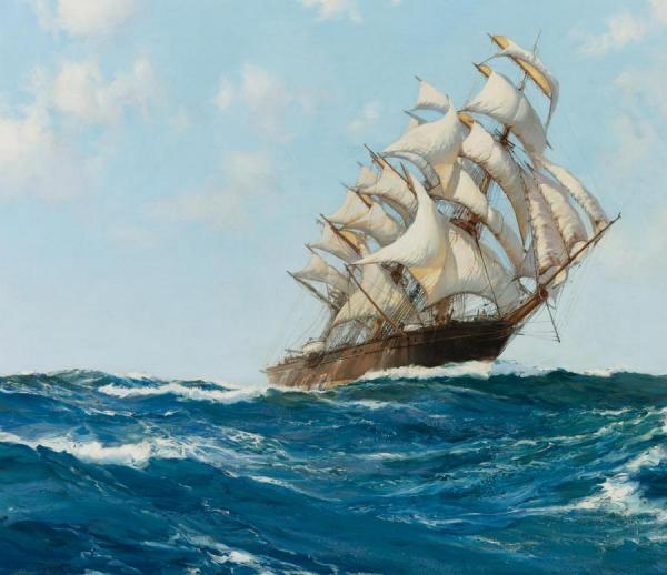The Maitland,a China Tea Clipper by Montague Dawson