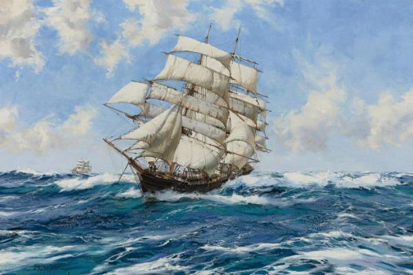 The New York Clipper Ship Prima Donna by Montague Dawson