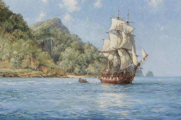 Treasure Island (cocos) by Montague Dawson