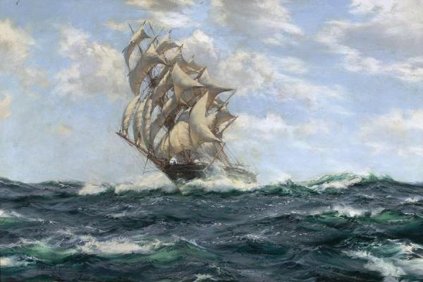 Yankee Flyer, The Clipper Ship Midnight by Montague Dawson