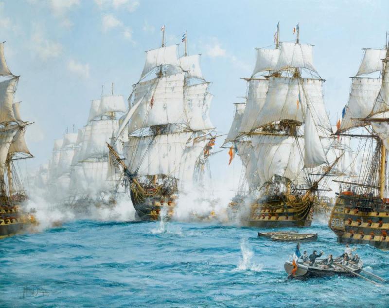 The Battle Of Trafalgar, 1972 by Montague Dawson