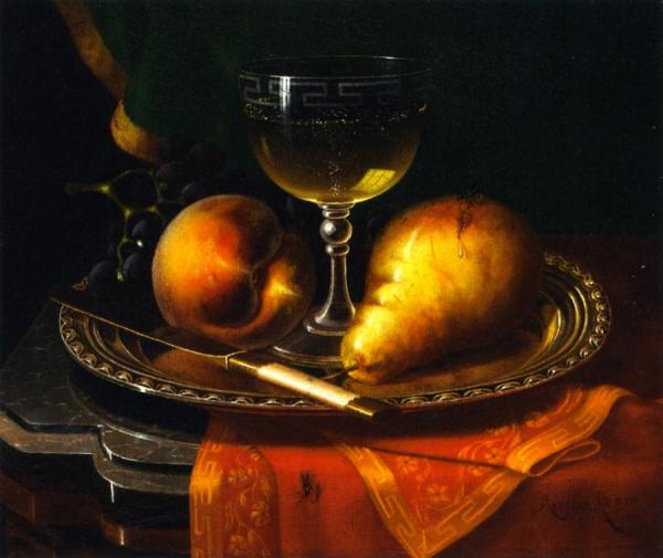 Still Life With Fruit And Wine by Morston Ream