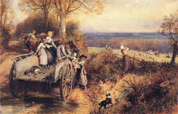 A Peep At The Hounds, Here They Come! by Myles Birket Foster