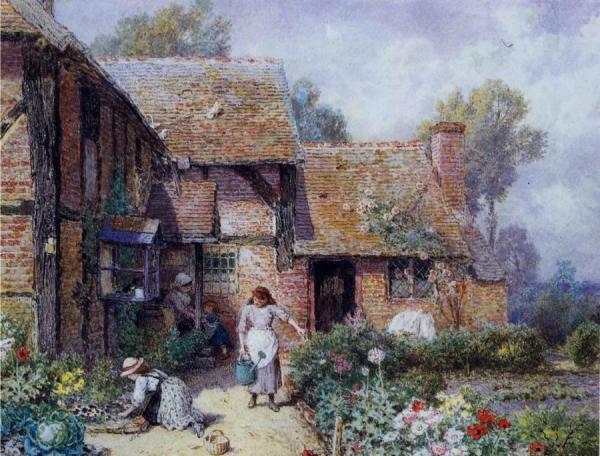 An Afternoon In The Garden by Myles Birket Foster