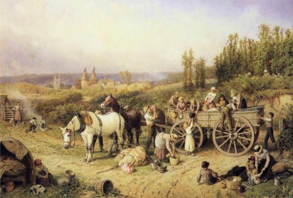 The Farm Cart by Myles Birket Foster Oil Painting Reproductions