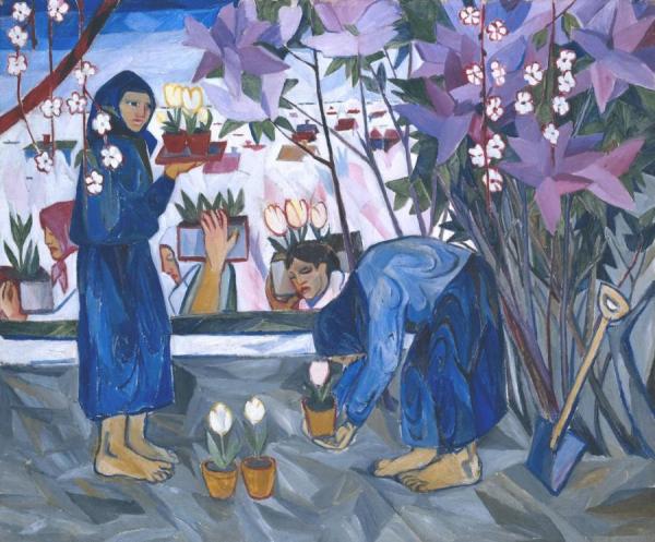 Gardening, 1908 by Natalia Goncharova