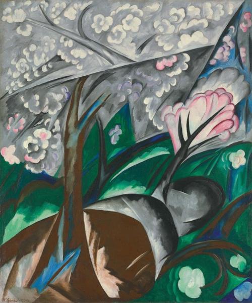 Les Arbres En Fleurs (pommiers En Fleurs) by Natalia Goncharova Oil Painting Reproductions