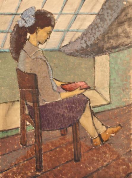 Young Lady by Natalia Goncharova Oil Painting Reproductions