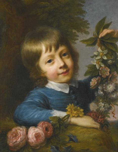 Boy With Flowers by Nathaniel Hone, R.a.