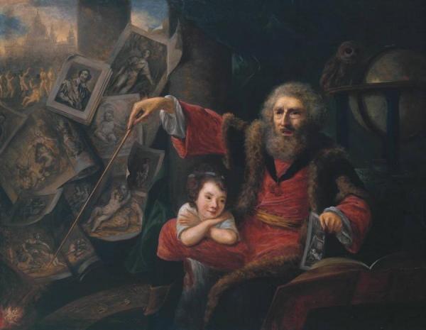 Sketch For 'the Conjuror' by Nathaniel Hone, R.a. Oil Painting Reproductions