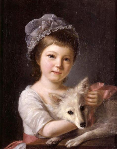 Young Girl With A Dog by Nathaniel Hone, R.a.