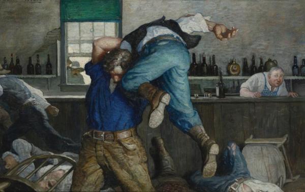 Bar-room Brawl by Newell Convers Wyeth