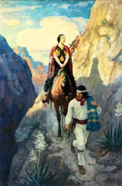 Ramona (ramona And Alessandro On The Narrow Trail) by Newell Convers Wyeth Oil Painting Reproductions
