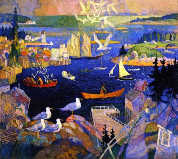 The Harbor At Herring Cut by Newell Convers Wyeth