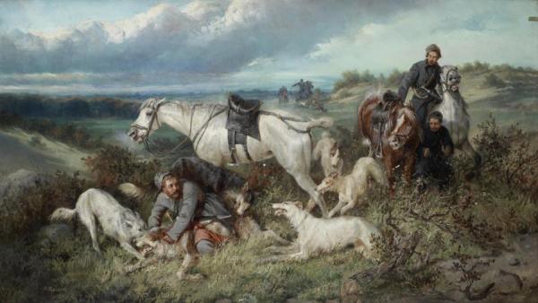 Casting The Wolf,1878 by Nicholai Egorovich Sverchkov