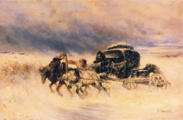 Caught In A Storm by Nicholai Egorovich Sverchkov