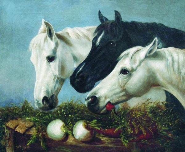 Horses' Treat by Nicholai Egorovich Sverchkov