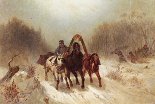 In The Storm by Nicholai Egorovich Sverchkov