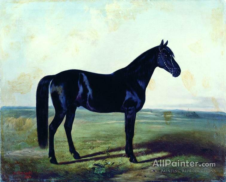 Nicholai Egorovich Sverchkov The Black Horse Oil Painting Reproductions For Sale Allpainter Online Gallery