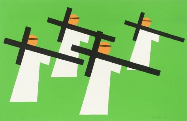 Figure With Crosses,1970 by Nicholas Monro Oil Painting Reproductions