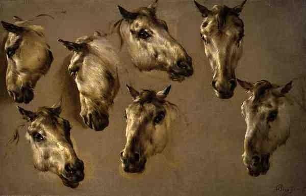 Têtes De Chevaux étude by Nicolae Berchem