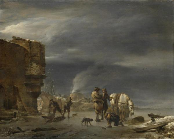 Winter Scene Near A City, 1647 by Nicolae Berchem