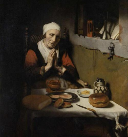 An Old Woman Praying by Nicolaes Maes