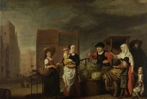 The Vegetable Market by Nicolaes Maes