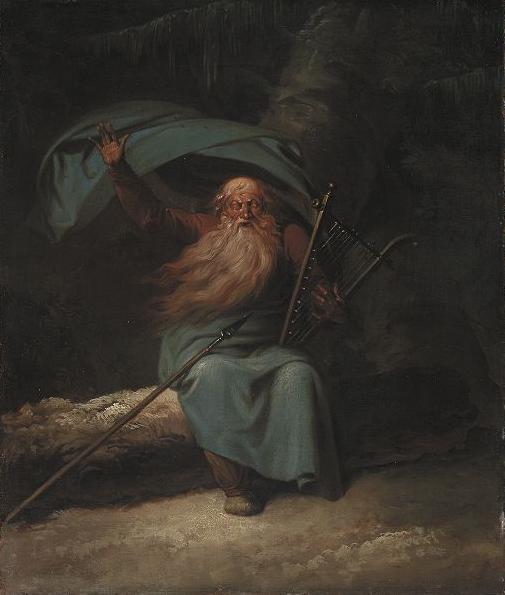 Ossian: The Old Blind Scottish Bard Singing His Swan Song To The Harp by Nicolai Abraham Abildgaard Oil Painting Reproductions