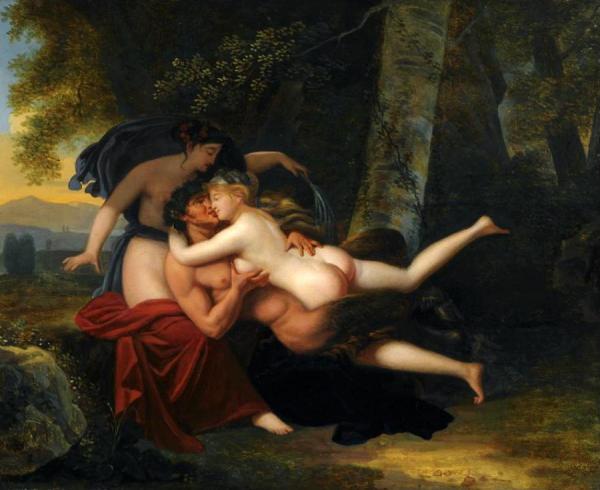 A Pair Of Landscapes With Nymphs by Nicolas-andré Monsiau