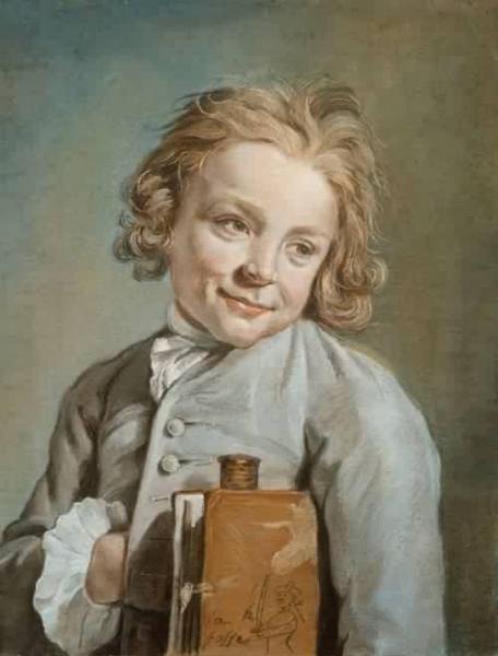 Portrait Of A Boy Holding A Portfolio by Nicolas Bernard Lépicié Oil Painting Reproductions