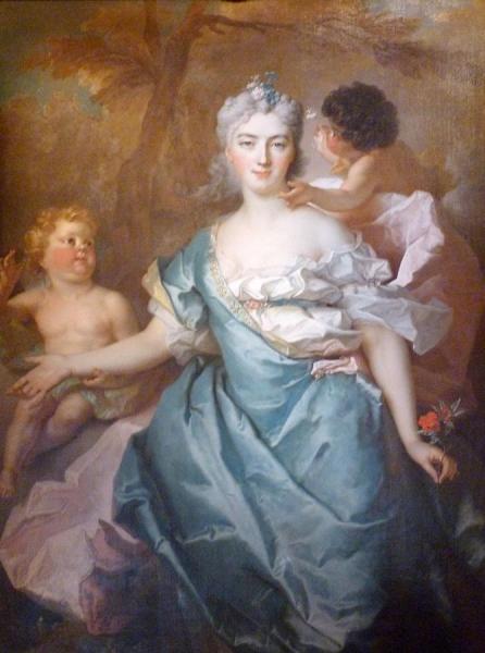 Nicolas De Largillierre Marquise De La Tour Maubourg With Her Two Sons