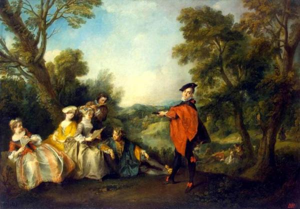 Concert In The Park by Nicolas Lancret Oil Painting Reproductions