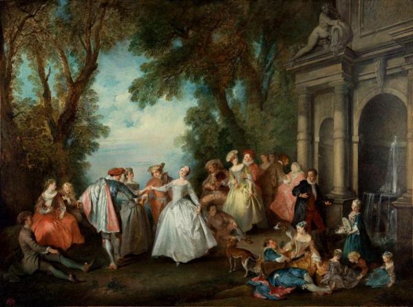Dance Before A Fountain by Nicolas Lancret