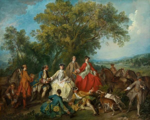 Picnic After The Hunt by Nicolas Lancret Oil Painting Reproductions