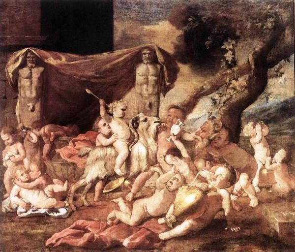 Bacchanal Of Putti by Nicolas Poussin Oil Painting Reproductions