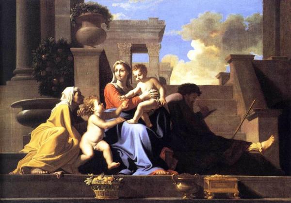 Holy Family On The Steps by Nicolas Poussin