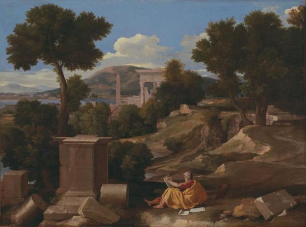 Landscape With Saint John On Patmos by Nicolas Poussin
