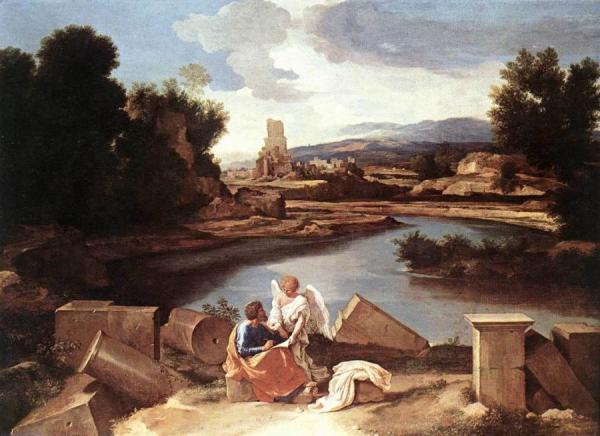 Landscape With St Matthew And The Angel by Nicolas Poussin