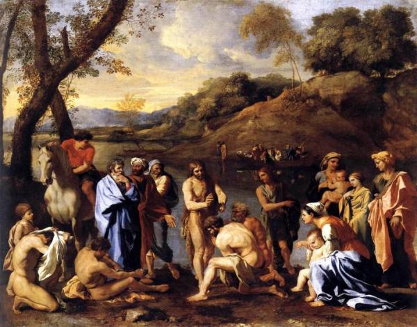 St John The Baptist Baptizes The People by Nicolas Poussin Oil Painting Reproductions