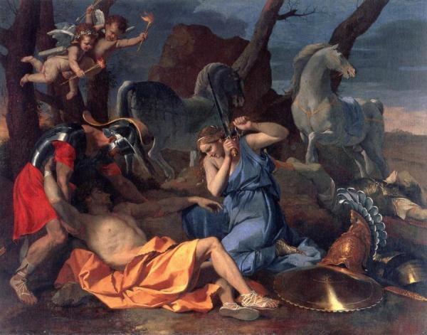 Tancred And Erminia by Nicolas Poussin
