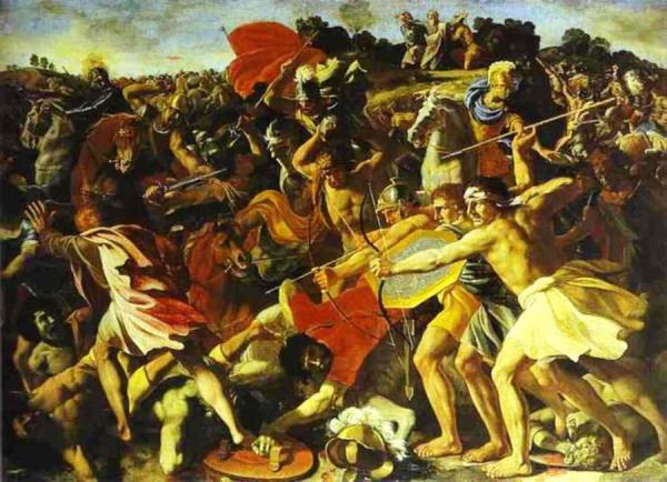 The Battle Of Joshua With Amalekites by Nicolas Poussin Oil Painting Reproductions