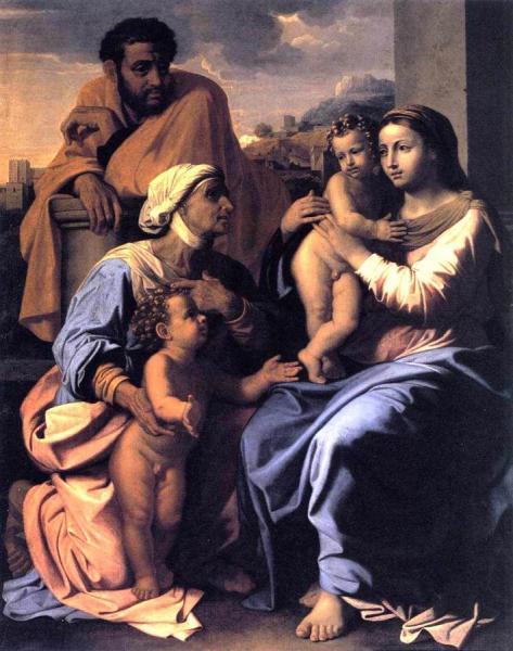 The Holy Family With St Elizabeth And John The Baptist by Nicolas Poussin