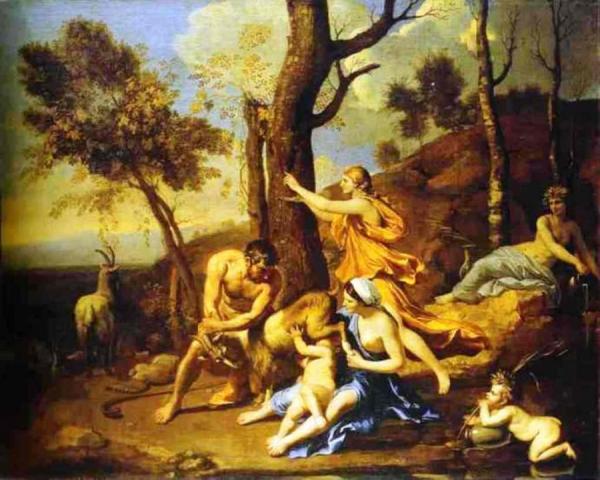 The Infant Jupiter Nurtured By The Goat Amalthea by Nicolas Poussin Oil Painting Reproductions