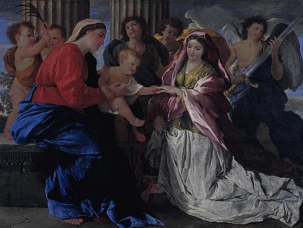 The Mystic Marriage Of Saint Catherine by Nicolas Poussin
