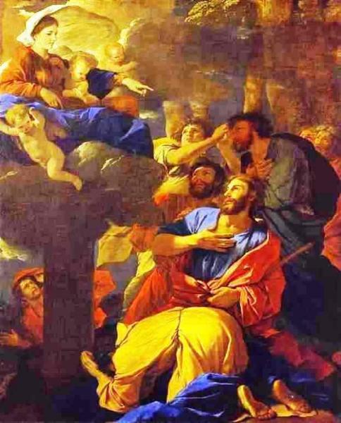 The Virgin Of The Pillar Appearing To St. James The Greater by Nicolas Poussin