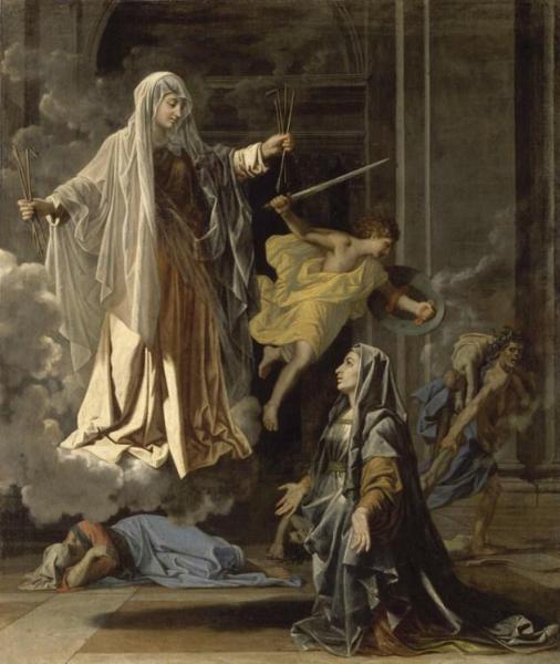 The Vision Of Saint Francoise Romaine by Nicolas Poussin