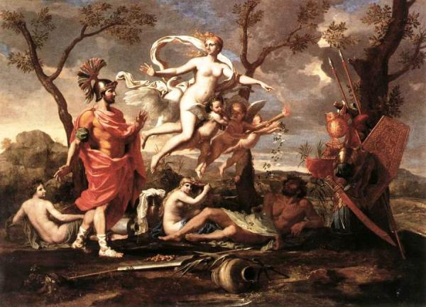 Venus Presenting Arms To Aeneas by Nicolas Poussin Oil Painting Reproductions
